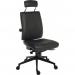 Teknik Office Ergo Plus Black Leather Look 24 Hour Chair With Headrest Black Ultra Pyramid Base Rated up to 24 stone Accepts Optional Arm Rests 9700PUBLK/R520