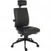 Teknik Office Ergo Plus Black Leather Look 24 Hour Chair With Headrest Black Ultra Pyramid Base Rated up to 24 stone Accepts Optional Arm Rests 9700PUBLK/R520