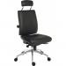 Teknik Office Ergo Plus Black Leather Look 24 Hour Chair Headrest Aluminium Pyramid Base Rated up to 24 Stone Optional Arm Rests 9700PUBLK/R530