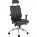 Teknik Office Ergo Plus Black Leather Look 24 Hour Chair Headrest Aluminium Pyramid Base Rated up to 24 Stone Optional Arm Rests 9700PUBLK/R530