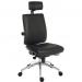 Teknik Office Ergo Plus Black Leather Look 24 Hour Chair Headrest Aluminium Pyramid Base Rated up to 24 Stone Optional Arm Rests 9700PUBLK/R530