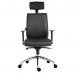 Teknik Office Ergo Plus Black Leather Look 24 Hour Chair Headrest Aluminium Pyramid Base Rated up to 24 Stone Optional Arm Rests 9700PUBLK/R530