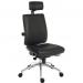 Teknik Office Ergo Plus PU Black Fabric 24 Hour Chair With Headrest Aluminium Pyramid Base Height Adjustable Comfort Arms  9700PU/R530/0270