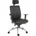 Teknik Office Ergo Plus PU Black Fabric 24 Hour Chair With Headrest Aluminium Pyramid Base Height Adjustable Apex Arms  9700PU/R530/0290