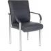 Teknik Office Greenwich Black Leather Faced 4 Legged Reception Chair With Sturdy Nylon Armrests B689