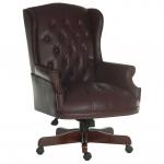 Teknik Office Chairman Burgundy Swivel Button Tufted Luxury Bonded Leather Executive Chair B800BU