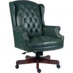 Teknik Office Chairman Green Swivel Traditional Button Tufted Luxury Bonded Leather Executive Chair