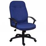 Teknik Office Mayfair Blue Fabric Executive Office Chair Durable Nylon Armrests and Matching Five Star Base
