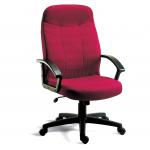 Teknik Office Mayfair Burgundy Fabric Executive Office Chair Durable Nylon Armrests and Matching Five Star Base