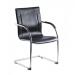 Teknik Office Guest Black Leather Look Reception Chair Chrome Cantilever Frame Available as Singles or Packs of 5 B9530