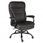 Teknik Office Goliath Heavy Duty Black Bonded Leather Faced  Executive Office Chair Matching Padded Armrests
