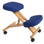 Teknik Office Posture Wooden Framed Ergonomic Kneeling Chair With Blue Fabric Cushions