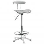 Teknik Office Tek Silver Draughting Chair with Polished Steel Footring