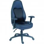 Teknik Office Rapide Black Bonded Leather Large Luxury Executive Operator Chair Removable Height Adjustable Arm Rests
