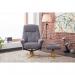 Denver Recliner Greystone Fabric with Swivel Recline Function Stylish Natural Wood Five Star Base and Matching Footstool ZRDENVERGREYSTON