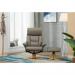 Montreal Recliner Grey PU with Swivel Recline Function Stylish Natural Wood Five Star Base and Matching Footstool ZRMONTREALGREY