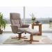 Montreal Recliner Natural Fabric with Swivel Recline Function Stylish Natural Wood Five Star Base and Matching Footstool