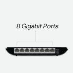 TP-Link 8-Port Gigabit Desktop Network Switch 8 101001000Mbps V10 RJ45 Ports TL-SG1008D TP92320