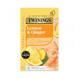 Twinings Lemon and Ginger Fruit Infusion Tea Bags (Pack of 20) F09613 TQ82482