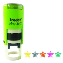 Cheap Stationery Supply of Set of 5 Trodat Printy 4612 Teachers Marking Stamper - Stars in Gold/Silver/Bronze/Pink/Green. 11 mm Dia Office Statationery