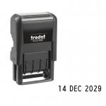 The image shows a set of Trodat ink stamps in the Printy 4820 model, featuring a self-inking function and 4mm characters. The stamps are in black ink and the product code is 211867.