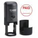 Trodat Printy 46019 Self-inking stamp - This stamp creates a circular impression featuring the word PAID in red ink, perfect for use in the office. 54291