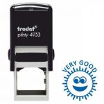 Trodat Classmates Education Stamp - Perfect for in the classroom, this self-inking stamp features the phrase 'VERY GOOD' alongside the image of a sun.