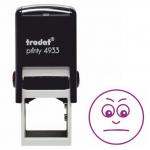 Trodat Classmates Education Stamp - Perfect for marking home or class work, this self-inking stamp features the image of a gloomy face.