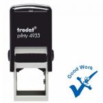 Trodat Classmates Education Stamp - Perfect for in the classroom, this self-inking stamp features the phrase 'GOOD WORK' alongside the image of a tick