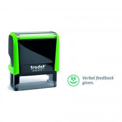 Cheap Stationery Supply of Trodat Classmate Printy 4912 Self-inking Stamp - Feedback B. This stamp features the phrase 'Verbal Feedback Given', perfect for in the classroom. Office Statationery