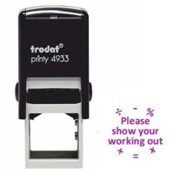 Cheap Stationery Supply of Trodat Classmates Education Stamp - Perfect for in the classroom, this self-inking stamp features the phrase 'PLEASE SHOW YOUR WORKING OUT'.  Office Statationery