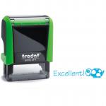 Trodat Classmate Printy 4911 Self-inking Stamp - Turtle. This stamp features the phrase 'Excellent!', perfect for use in the classroom.