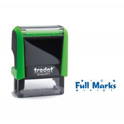 Cheap Stationery Supply of Trodat Classmate Printy 4911 Self-inking Stamp. This stamp features the phrase 'Full Marks', perfect for use in the classroom. Office Statationery