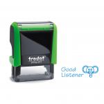Trodat Classmate Printy 4911 Self-inking Stamp - Elephant. This stamp features the phrase 'Good Listener', perfect for use in the classroom.