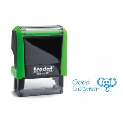 Cheap Stationery Supply of Trodat Classmate Printy 4911 Self-inking Stamp - Elephant. This stamp features the phrase 'Good Listener', perfect for use in the classroom. Office Statationery
