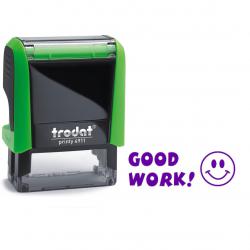 Cheap Stationery Supply of Trodat Classmate Printy 4911 Self-inking Stamp. This stamp features the phrase 'Good Work!', perfect for use in the classroom. Office Statationery
