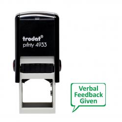 Cheap Stationery Supply of Trodat Teachers Stamp - Verbal feedback given speech bubble - Green Office Statationery