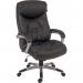 The sleek black executive chair showcases a modern design with comfortable cushioning and adjustable features. It is perfect for professional work settings or home offices.