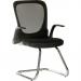 The Teknik 6963 Flip Mesh Visitor chair is sleek and professional with a black color and mesh backrest. Its modern design and flip-up armrests provide comfort and versatility for any office space.