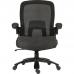 The photo shows a sleek and sophisticated black mesh executive chair with a sturdy frame and ergonomic design. It features a high backrest, adjustable armrests, and a comfortable seat cushion for maximum support. The chair exudes a professional and modern look, perfect for any office setting.