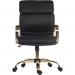 Teknik 6975 Vintage Exec Office Chair Black Heath Look & Brass Effect 6975