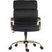 Teknik 6975 Vintage Exec Office Chair Black Heath Look & Brass Effect 6975