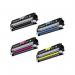 The photograph shows a set of high-yield cyan TSW ink cartridges compatible with the Xerox Phaser 6121 printer. The cartridges have a page yield of 2600 and are marked with a 106R01466 label. The colors are vibrant and the packaging is sleek and professional.