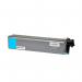 The image shows a pack of compatible TSW ink cartridges in vibrant cyan color, designed for use with Kyocera printers. The packaging highlights a page yield of 4000 pages.
