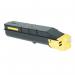 The image shows a box of TSW ink cartridges compatible with Kyocera toner TK8305Y. The cartridges are yellow in color and have a page yield of 15000. The package also states a lead time of 7-10 days for delivery. The product code listed is C1T02LKANL0.