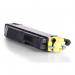 A vivid photograph of TSW Ink Cartridges for Utax 1T02R7AUT0, featuring the bright yellow colour of PK5015Y toner. This compatible copier toner boasts a 3000 page yield and is labelled C1T02R7AUT0. The crisp, clean lines of the packaging and vibrant colour make this a standout product.