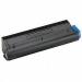The photograph shows TSW ink cartridges compatible with OKI black B430, MB460, 470 with a yield of 7000 pages. The cartridges are labeled C43979202 and feature a sleek design with a dark black color. The packaging is sturdy and professional, with clear labeling and instructions.