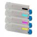The image shows a package of TSW ink cartridges that are compatible with OKI 44059210 MC860 printers. The cartridges are magenta in color and have a high page yield of 10,000 pages.