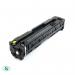 This picture shows a TSW ink cartridge compatible with Canon printers. It has a bright yellow color and is equipped with a reused OEM chip. It is a laser toner with a page yield of 2350 pages.