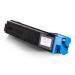 The photo features a set of TSW ink cartridges compatible with Utax 654510011 4445010011. The cartridges are in a vibrant cyan color and have a page yield of 18000. They are designed specifically for use with colour copiers.
